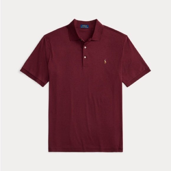 Ralph Lauren Soft Cotton Polo Shirt in Spring Wine Heather Men’s Size Medium - Picture 4 of 9